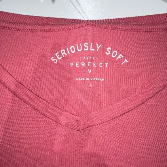 Aeropostale Long Sleeve Seriously Soft Ribbed V-Neck Tee Size Small NWT - Picture 5 of 10